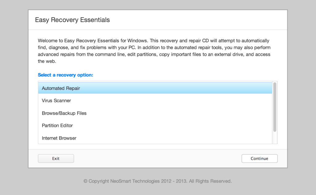 Easy Recovery Essentials for Windows 7