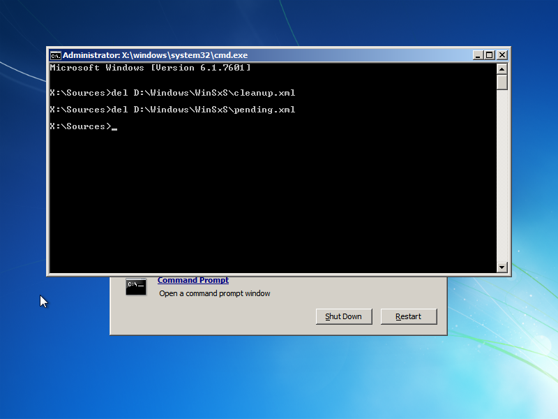 install windows advanceds command line windows 7