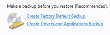 Create Factory Default Backup in Windows 8