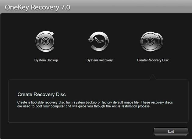 Lenovo OneKey Recovery 7.0 on Windows Vista