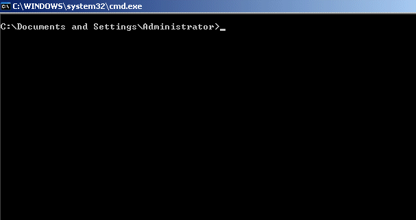 Command Prompt screen