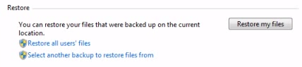 Windows 7: Restore my files