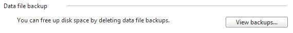 View Backups button in Windows 7