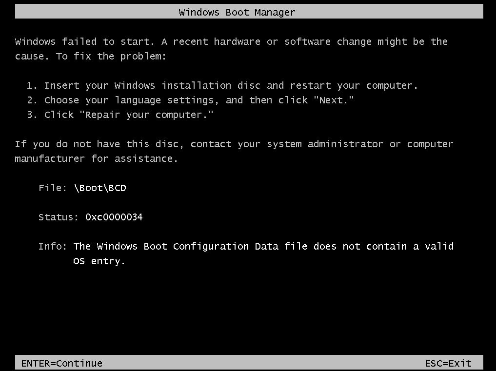 Windows Vista Boot Manager Is Corrupt