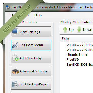 easybcd make partition bootable