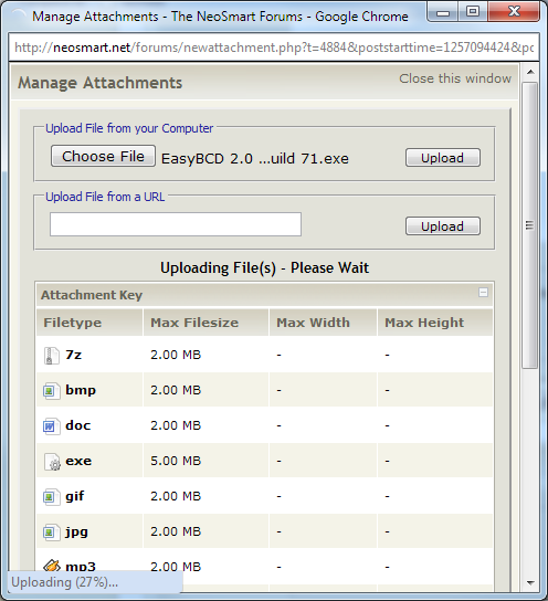 Chrome 4.0's new file upload progress indicator