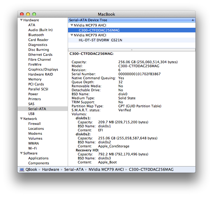 No trim support for the C300 on OS X 10.7 Lion?