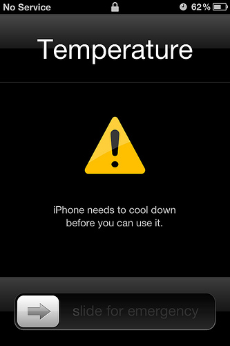 iPhone overheat message