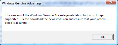 windows genuine advantage validation check