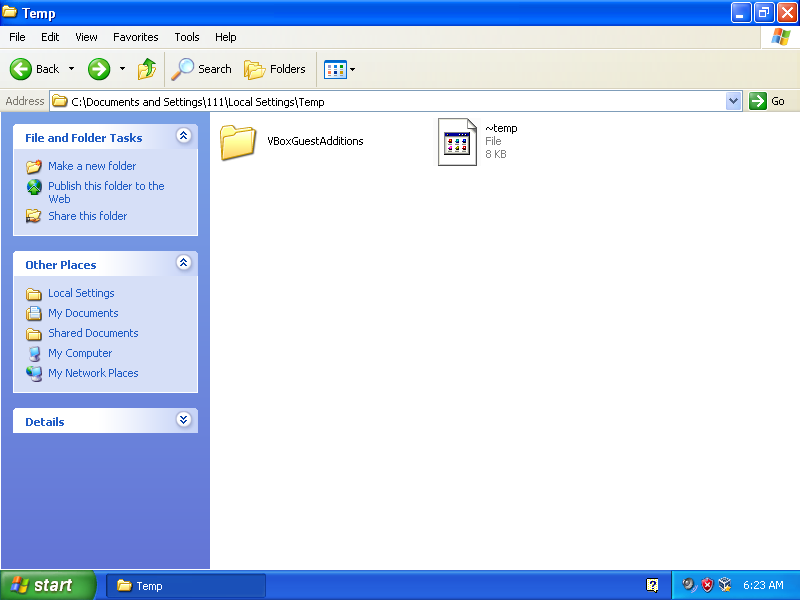 как изменить местоположение временной папки только в Windows XP