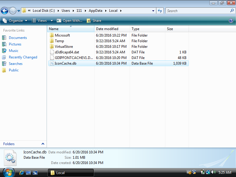 Clearing icon cache in Windows Vista