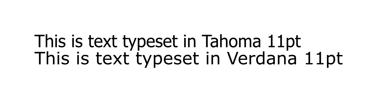 Tahoma font family - Typography