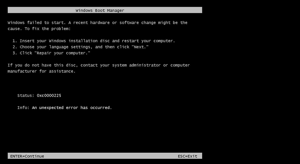 boot manager windows 7