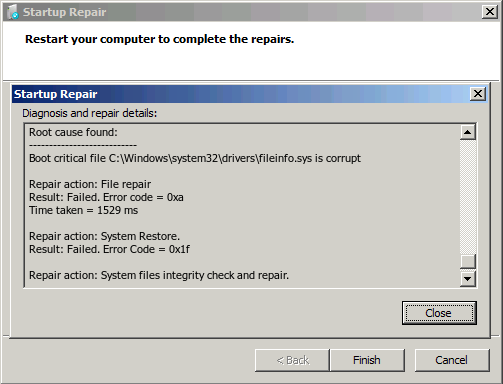 Windows Vista Registry Corrupt Repair