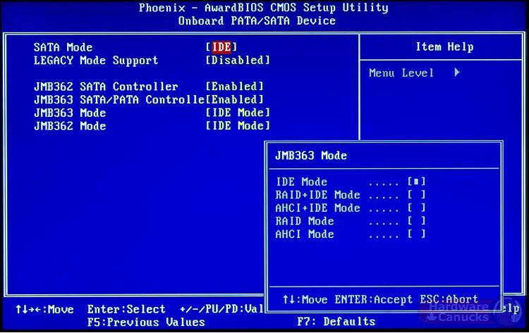 Onboard sata ide ctrl mode что