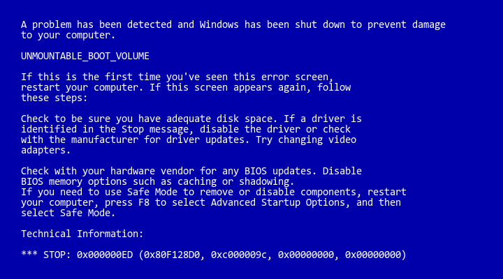 Computer Blue Screen Of Death Vista