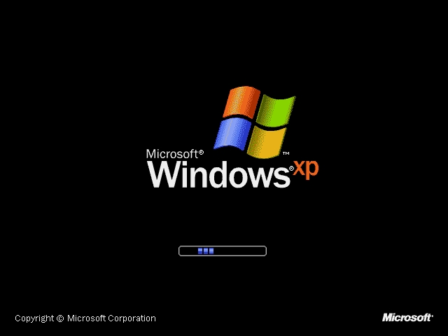 Pantalla de inicio de Windows XP