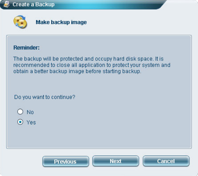 does windows disk image creator make a full backup