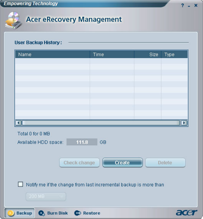 ERECOVERY. Acer Management. Acer Recovery Management. Acer Manager Recovery.