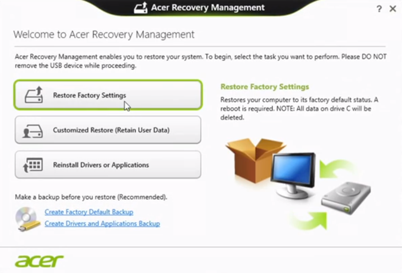 Acer Recovery Disk Guide for Windows XP Vista 7 8