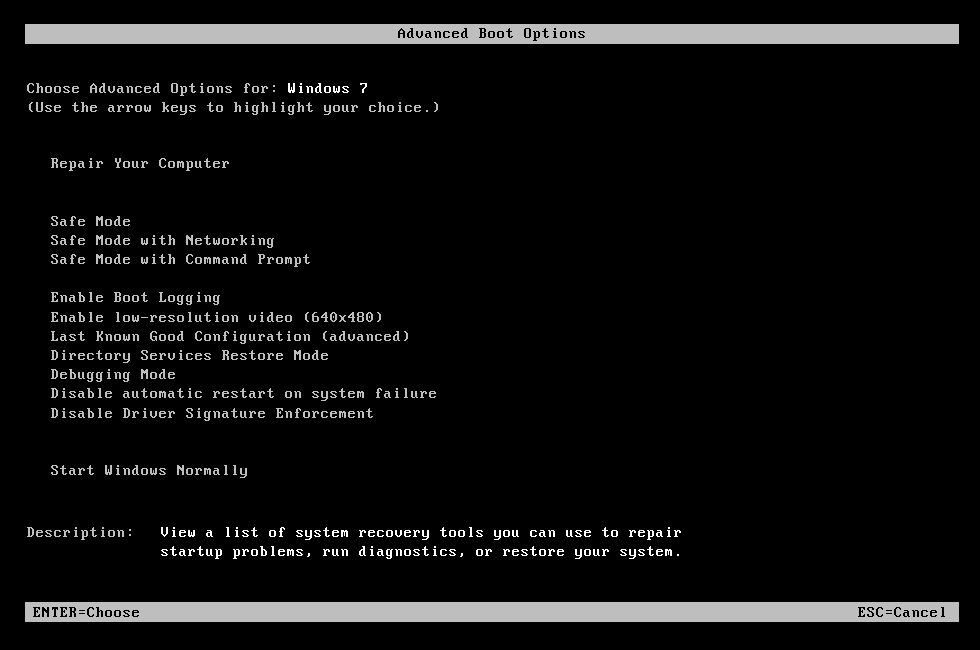 dell system restore boot menu