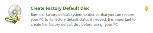 Create Factory Default Disc