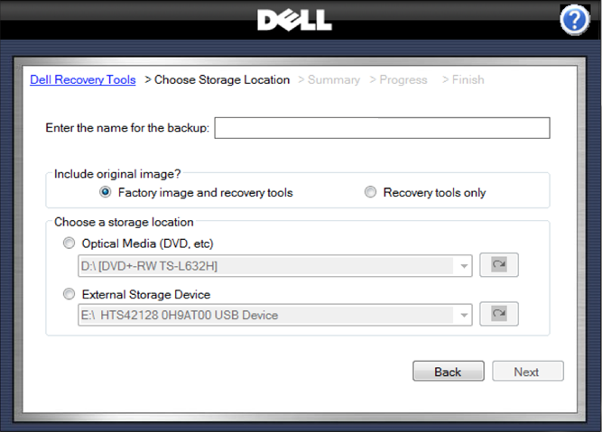 dell recovery media disk