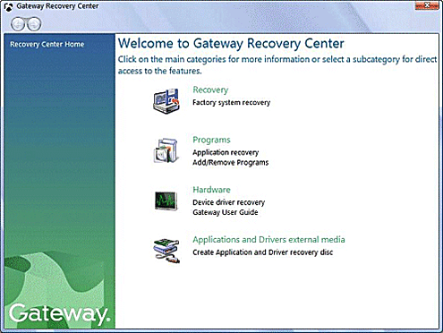 gateway computer recovery disk