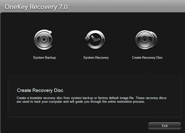 what is onekey recovery windows 10