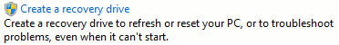 Windows 8: Create a recovery drive option