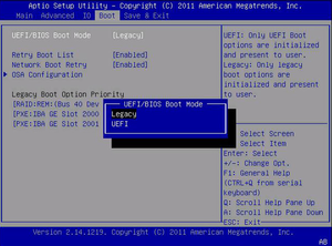 UEFI/BIOS Boot Mode