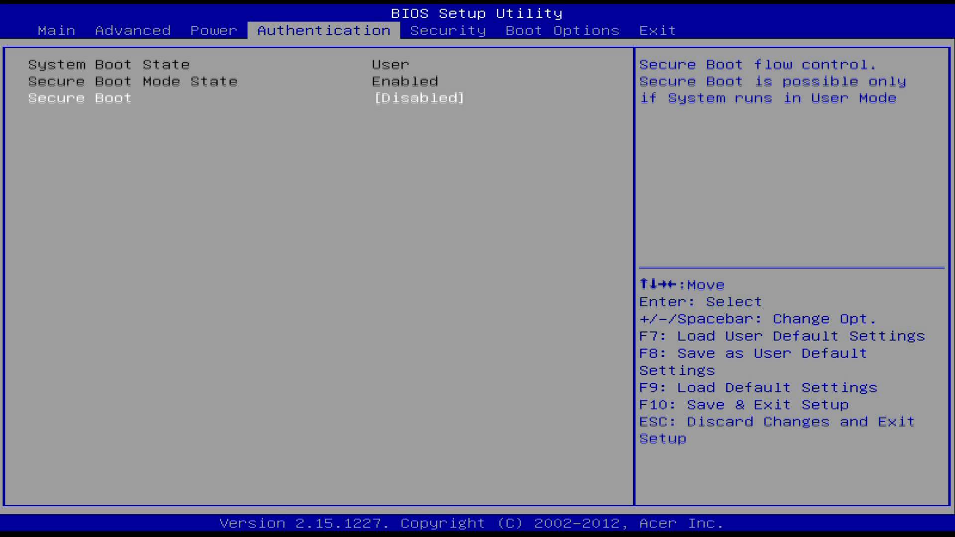 how to disable secure boot windows 10 msi