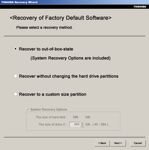 recovery disk creator for toshiba