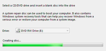 create win 7 restore disk