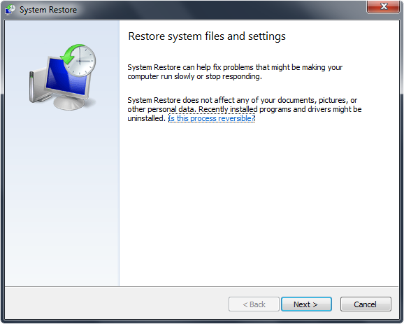 restore windows 7 without disk