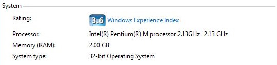 Windows Vista System Type