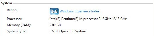 Type de système Windows Vista