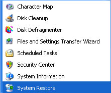 Windows XP Restore Item In Menu