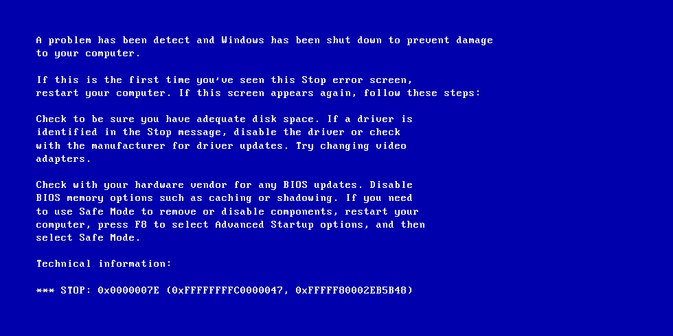 bsod screen