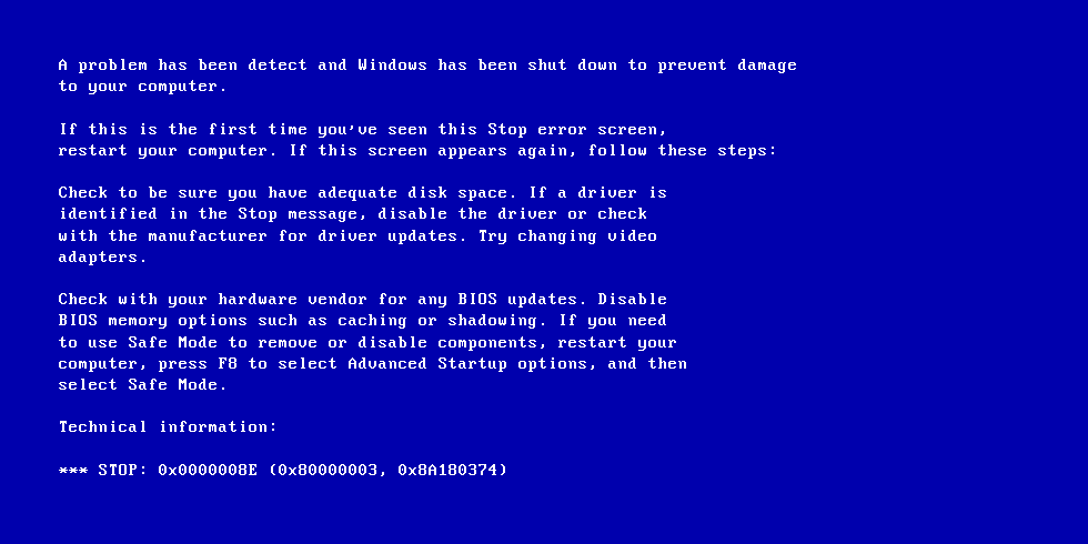 stop error messages windows xp