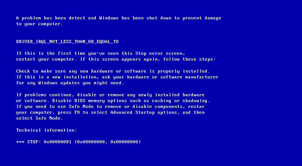 Vista Blue Screen Patch