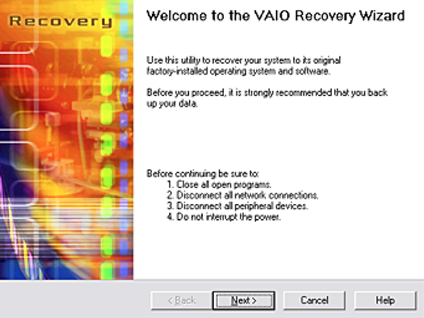 free sony vaio recovery disk download