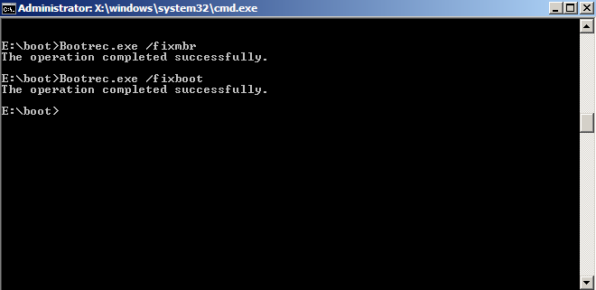 Bootrec in Command Prompt