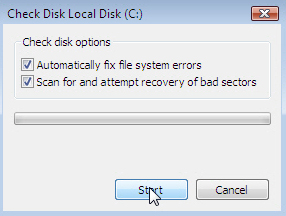 how to run a disk check windows 7