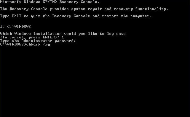 Vista Chkdsk Command Prompt