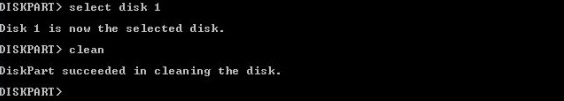 Command Prompt: select disk