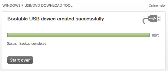 Windows 7 USB/DVD Download Tool: Done