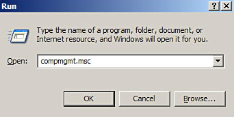 Windows XP: Run compmgnt