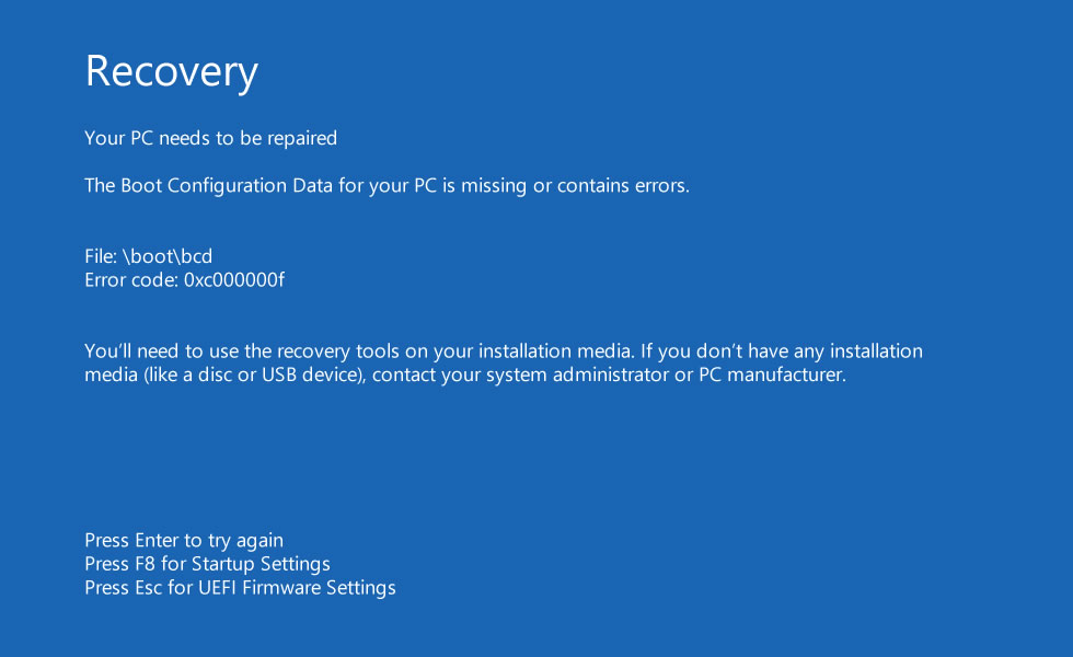 Your PC needs to be repaired: Fix for Windows 8, 8.1