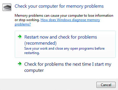 Windows Memory Diagnostic screen